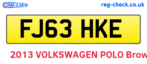 FJ63HKE are the vehicle registration plates.