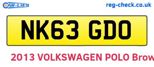 NK63GDO are the vehicle registration plates.