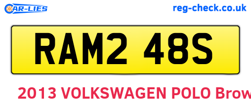 RAM248S are the vehicle registration plates.