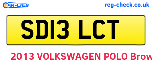 SD13LCT are the vehicle registration plates.