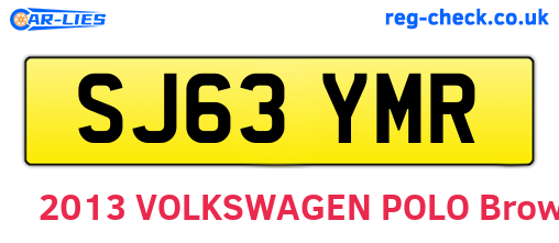 SJ63YMR are the vehicle registration plates.