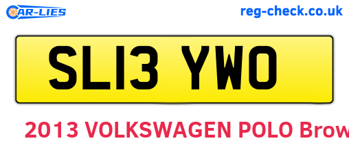 SL13YWO are the vehicle registration plates.