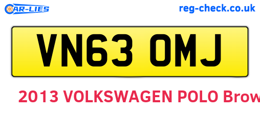 VN63OMJ are the vehicle registration plates.