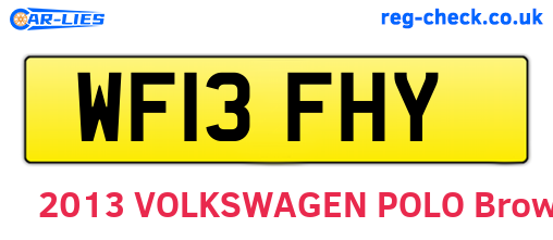 WF13FHY are the vehicle registration plates.