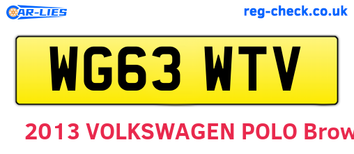 WG63WTV are the vehicle registration plates.