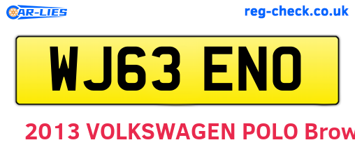 WJ63ENO are the vehicle registration plates.