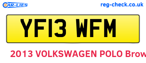 YF13WFM are the vehicle registration plates.