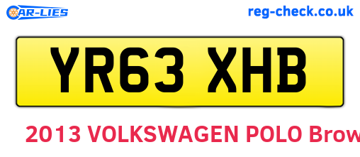 YR63XHB are the vehicle registration plates.