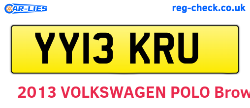 YY13KRU are the vehicle registration plates.