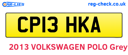 CP13HKA are the vehicle registration plates.