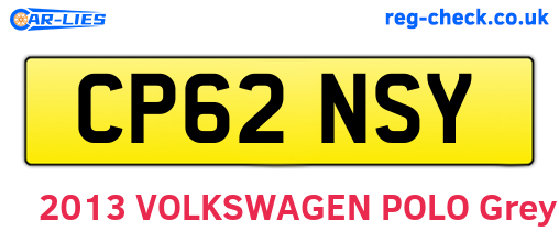 CP62NSY are the vehicle registration plates.