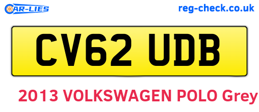 CV62UDB are the vehicle registration plates.