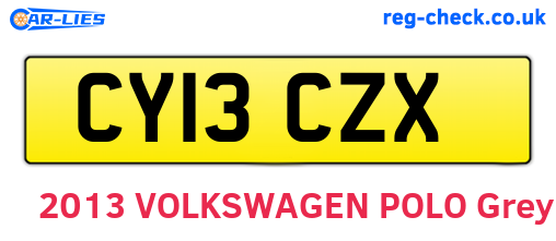 CY13CZX are the vehicle registration plates.