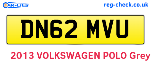 DN62MVU are the vehicle registration plates.