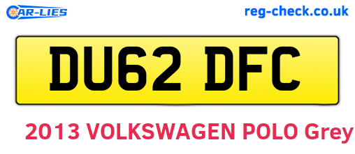 DU62DFC are the vehicle registration plates.