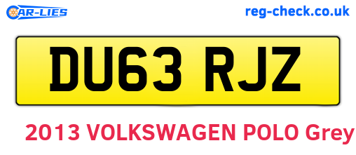 DU63RJZ are the vehicle registration plates.