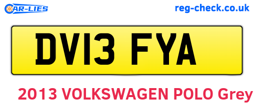 DV13FYA are the vehicle registration plates.