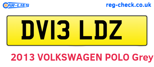 DV13LDZ are the vehicle registration plates.
