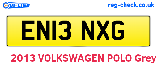 EN13NXG are the vehicle registration plates.
