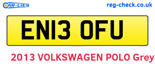 EN13OFU are the vehicle registration plates.