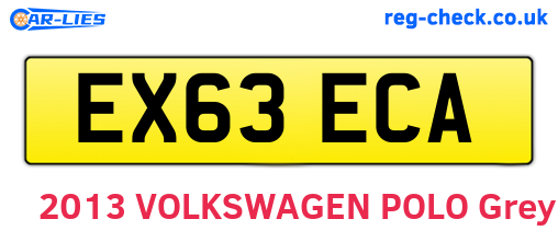 EX63ECA are the vehicle registration plates.