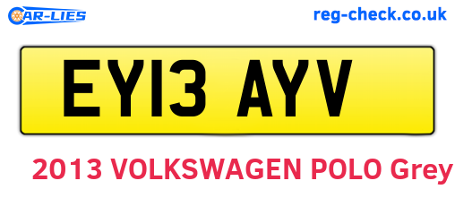 EY13AYV are the vehicle registration plates.
