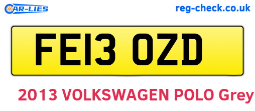 FE13OZD are the vehicle registration plates.