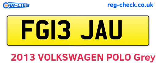 FG13JAU are the vehicle registration plates.