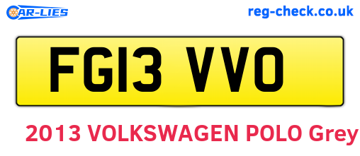 FG13VVO are the vehicle registration plates.
