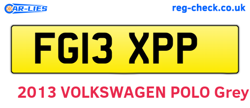 FG13XPP are the vehicle registration plates.