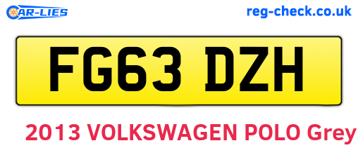 FG63DZH are the vehicle registration plates.