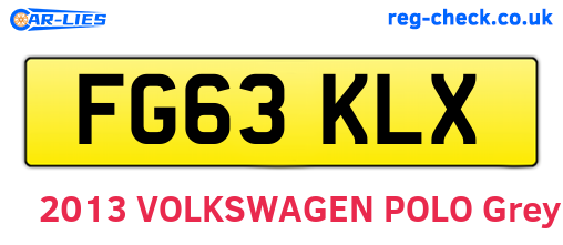 FG63KLX are the vehicle registration plates.