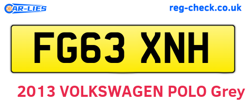 FG63XNH are the vehicle registration plates.
