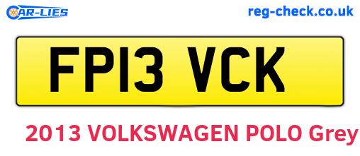 FP13VCK are the vehicle registration plates.