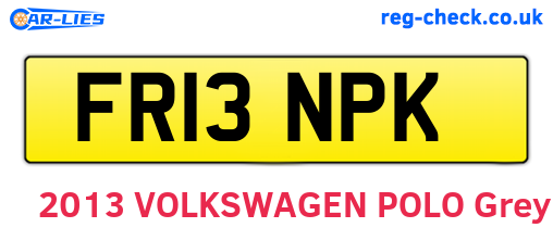 FR13NPK are the vehicle registration plates.