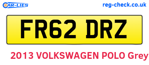 FR62DRZ are the vehicle registration plates.