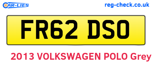FR62DSO are the vehicle registration plates.