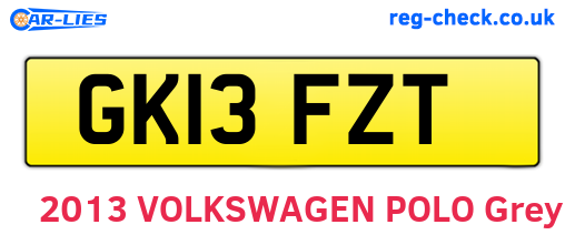 GK13FZT are the vehicle registration plates.