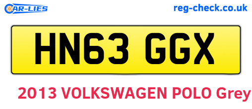 HN63GGX are the vehicle registration plates.