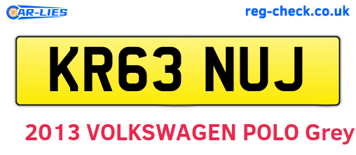 KR63NUJ are the vehicle registration plates.