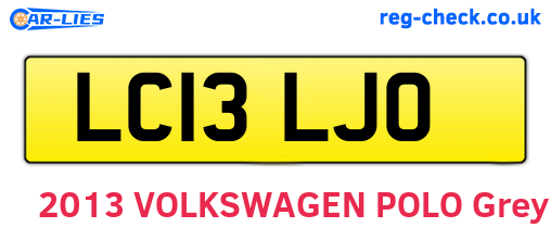 LC13LJO are the vehicle registration plates.