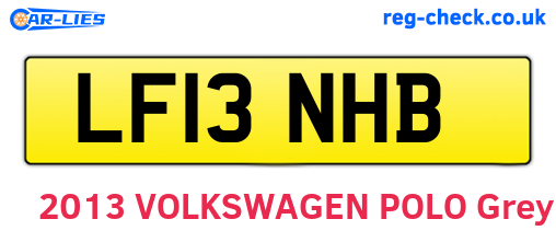 LF13NHB are the vehicle registration plates.