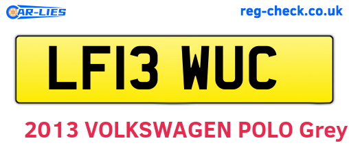 LF13WUC are the vehicle registration plates.
