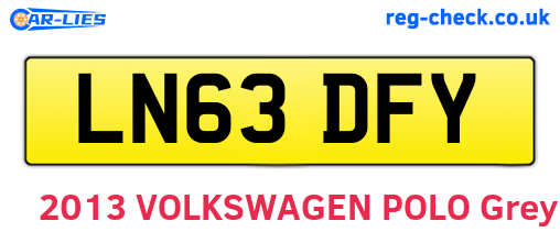 LN63DFY are the vehicle registration plates.
