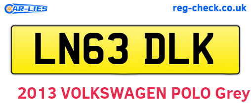 LN63DLK are the vehicle registration plates.