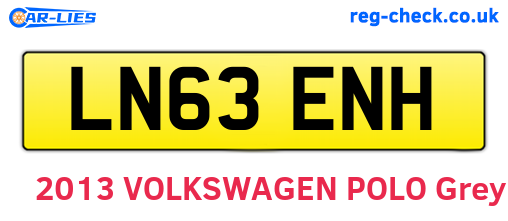 LN63ENH are the vehicle registration plates.