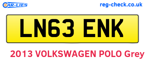 LN63ENK are the vehicle registration plates.