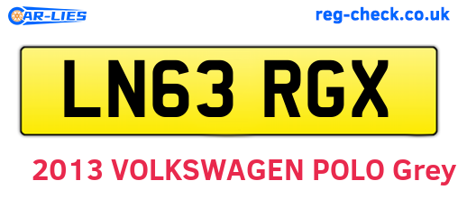 LN63RGX are the vehicle registration plates.