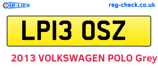 LP13OSZ are the vehicle registration plates.