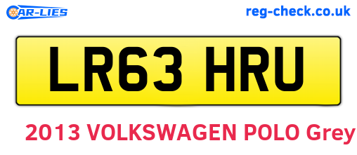 LR63HRU are the vehicle registration plates.